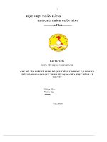 (TIỂU LUẬN) CHỦ đề tìm HIỂU về lược đồ QUY TRÌNH tín DỤNG tại BIDV và TIẾN HÀNH SO SÁNH QUY TRÌNH tín dụ và lý NG GIỮA THỰC tế THUYẾT 