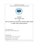 (TIỂU LUẬN) đề tài khảo sát đánh giá thương hiệu chuỗi cà phê the coffee house 