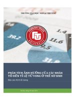 (TIỂU LUẬN) báo cáo kinh tế lượng PHÂN TÍCH ẢNH HƯỞNG của các NHÂN tố đến tỉ lệ tử VONG ở TRẺ sơ SINH 