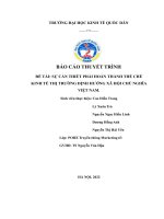 (TIỂU LUẬN) đề tài sự cần THIẾT PHẢI HOÀN THÀNH THỂ CHẾ KINH tế THỊ TRƯỜNG ĐỊNH HƯỚNG xã hội CHỦ NGHĨA VIỆT NAM  