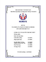 Ảnh hưởng facebook đối với giới trẻ hiện nay 