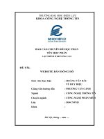 (TIỂU LUẬN) báo cáo CHUYÊN đề học PHẦN tên học PHẦN lập TRÌNH WEB NÂNG CAO đề tài WEBSITE bán ĐỒNG hồ 