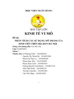 (TIỂU LUẬN) bài tập lớn KINH tế VI mô đề tài PHÂN TÍCH cầu sử DỤNG mỹ PHẨM của SINH VIÊN TRÊN địa bàn hà nội 