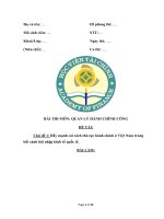 Tiểu luận quản lý hành chính công đẩy mạnh cải cách thủ tục hành chính ở việt nam trong bối cảnh hội nhập kinh tế quốc tế 