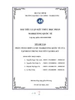 (TIỂU LUẬN) PHÂN TÍCH CHIẾN lược MARKETING QUỐC tế của tập đoàn TRUNG NGUYÊN tại HOA kỳ 