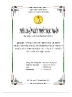 (TIỂU LUẬN) các lý THUYẾT HIỆN đại về PHÁT TRIỂN KINH tế ở các nước ĐANG PHÁT TRIỂN  ý NGHĨA của VIỆC NGHIÊN cứu các lý THUYẾT này đối với VIỆT NAM  