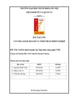 Bài tập lớn môn văn hóa kinh doanh và tinh thần khởi nghiệp triết lý kinh doanh của tập đoàn công nghệ CMC 