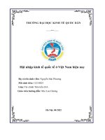 (TIỂU LUẬN) hội nhập kinh tế quốc tế ở việt nam hiện nay 