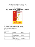 Bài tập nhóm văn hóa kinh doanh và tinh thần khởi nghiệp triết lý kinh doanh của viettel telecom 