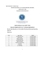 (TIỂU LUẬN) BUỔI THẢO LUẬN THỨ năm TRÁCH NHIỆM dân sự, VI PHẠM hợp ĐỒNG bộ môn hợp đồng dân sự và trách nhiệm bồi thường thiệt hại ngoài hợp đồng 