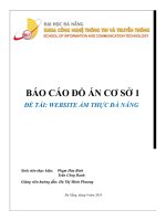 (TIỂU LUẬN) báo cáo đồ án cơ sở 1 đề tài WEBSITE ẩm THỰC đà NẴNG 