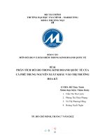 (TIỂU LUẬN) môn rủi RO và bảo HIỂM TRONG KINH DOANH QUỐC tế đề tài PHÂN TÍCH rủi RO TRONG KINH DOANH QUỐC tế của cà PHÊ TRUNG NGUYÊN XUẤT KHẨU vào THỊ TRƯỜNG HOA kỳ 