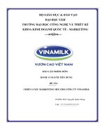 (TIỂU LUẬN) báo cáo nhóm môn hành vi ngƣời tiêu dùng đề tài chiến lƣợc marketing mix cho công ty vinamilk 