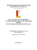 Bài tập lớn môn văn hóa kinh doanh và tinh thần khởi nghiệp xây dựng mô hình kinh doanh café take away 