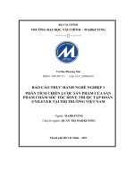 (TIỂU LUẬN) báo cáo THỰC HÀNH NGHỀ NGHIỆP 1 PHÂN TÍCH CHIẾN lược sản PHẨM của sản PHẨM CHĂM sóc tóc DOVE THUỘC tập đoàn UNILEVER tại THỊ TRƯỜNG VIỆT NAM 