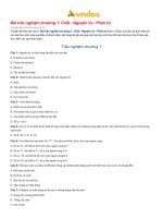 Bài trắc nghiệm chương 1: Chất  Nguyên tử  Phân tử