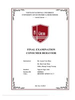 (TIỂU LUẬN) FINAL EXAMINATION CONSUMER BEHAVIOR  analyse the impact of culture on consumer behavior of starbuck in vietnam 