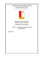(TIỂU LUẬN) báo cáo CUỐI kỳ môn học kỹ NĂNG mềm CHỦ đề vũ khí cam kết và nhất quán trong nghệ thuật thuyết phục 