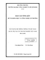 Xây dựng hệ thống thông tin kế toán quản trị cho các doanh nghiệp Việt Nam