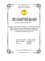 (TIỂU LUẬN) PHÂN TÍCH KHÁI NIỆM và VAI TRÒ THỊ TRƯỜNG ĐỒNG THỜI đưa RA GIẢI PHÁP để PHÁT TRIỂN THỊ TRƯỜNG TIÊU THỤ NÔNG sản VIỆT NAM TRONG bối CẢNH hội NHẬP KINH tế QUỐC tế  