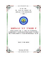 Khóa luận tốt nghiệp marketing nâng cao hiệu quả của hoạt động digital marketing tại ngân hàng nông nghiệp và phát triển nông thôn việt nam chi nhánh quảng trị 