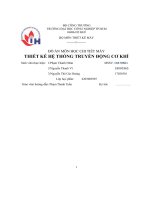 (TIỂU LUẬN) đồ án môn học CHI TIẾT máy THIẾT kế hệ THỐNG TRUYỀN ĐỘNG cơ KHÍ 