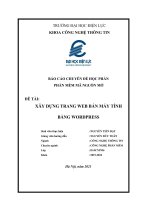 (TIỂU LUẬN) báo cáo CHUYÊN đề học PHẦN PHẦN mềm mã NGUỒN mở đề tài xây DỰNG TRANG WEB bán máy TÍNH BẰNG WORDPRESS 