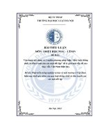 (TIỂU LUẬN) đề tài phát triển nông nghiệp và bảo vệ môi trường ở việt nam hiện nay dưới góc nhìn của quy luật thống nhất và đấu tranh của các mặt đối lập 