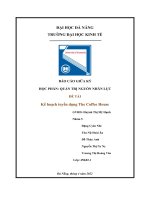 (TIỂU LUẬN) báo cáo GIỮA kỳ học PHẦN QUẢN TRỊ NGUỒN NHÂN lực đề tài kế hoạch tuyển dụng the coffee house 