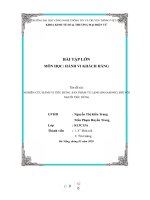 (TIỂU LUẬN) NGHIÊN cứu HÀNH VI TIÊU DÙNG sản PHẨM tủ LẠNH (PANASONIC) đối với NGƯỜI TIÊU DÙNG 