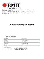(TIỂU LUẬN) business analysis report  my team will evaluate the issue and suggest possible solutions through analysis and recommendation parts respectively  