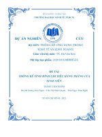 (TIỂU LUẬN) đề tài thống kê tình hình chi tiêu hàng tháng của sinh viên 