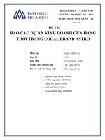 (TIỂU LUẬN) báo cáo dự án KINH DOANH cửa HÀNG THỜI TRANG LOCAL BRAND ASTRO 