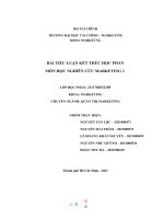(TIỂU LUẬN) nghiên cứu hành vi mua và sử dụng sản phẩm sữa cho người bệnh tiểu đường của người tiêu dùng tại TP HCM 