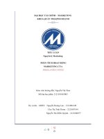 (TIỂU LUẬN) PHÂN TÍCH HOẠT ĐỘNG MARKETING của HIGHLANDS COFFEE 