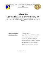 (TIỂU LUẬN) báo cáo lập kế HOẠCH  QUẢN lý dự án đề tài lập kế HOẠCH và QUẢN lí dự án CAFE WIBU 