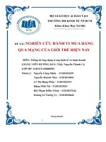 (TIỂU LUẬN) đề tài nghiên cứu hành vi mua hàng qua mạng của giới trẻ hiện nay 