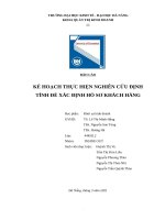 (TIỂU LUẬN) NGHIÊN cứu ĐỊNH TÍNH – mô tả CHÂN DUNG KHÁCH HÀNG 