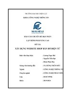 (TIỂU LUẬN) báo cáo CHUYÊN đề học PHẦN lập TRÌNH WEB NÂNG CAO đề tài xây DỰNG WEBSITE SHOP bán đồ điện tử 