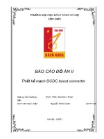(TIỂU LUẬN) báo cáo đồ án II thiết kế mạch  DC­DC boost converter 