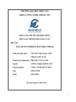 (TIỂU LUẬN) báo cáo CHUYÊN đề học PHẦN môn lập TRÌNH WEB NÂNG CAO đề tài xây DỰNG WEBSITE bán điện THOẠI 