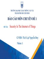 (TIỂU LUẬN) báo cáo đề tài security in the internet of things 