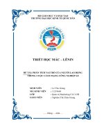 (TIỂU LUẬN) đề tài PHÂN TÍCH VAI TRÒ của NGƯỜI LAO ĐỘNG TRONG CUỘC CÁCH MẠNG CÔNG NGHIỆP 4 0 