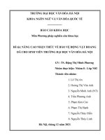 (TIỂU LUẬN) báo cáo KHOA học NÂNG CAO NHẬN THỨC về bảo vệ ĐỘNG vật HOANG dã CHO SINH VIÊN TRƯỜNG đại học văn hóa hà nội 