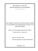 Khóa luận hoàn thiện tổ chức kế toán doanh thu và xác định kết quả kinh doanh tại công ty cổ phần hàng kênh 