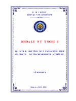 Khóa luận tốt nghiệp quản trị rủi ro tín dụng tại ngân hàng TMCP sài gòn thương tín chi nhánh thừa thiên huế 