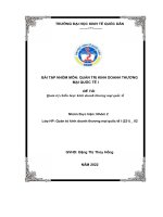 (TIỂU LUẬN) bài tập NHÓM môn QUẢN TRỊ KINH DOANH THƯƠNG mại QUỐC tế i đề tài quản trị chiến lược kinh doanh thương mại quốc tế 