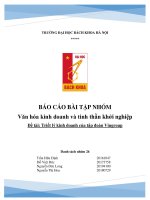 Bài tập nhóm môn văn hóa kinh doanh và tinh thần khởi nghiệp triết lý kinh doanh của tập đoàn vingroup 