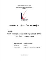 ĐỀ tài PHÂN TÍCH QUẢN lý DỊCH vụ KHÁCH HÀNG tại CÔNG TY GLOTRANS 