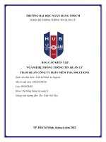 (TIỂU LUẬN) báo cáo KIẾN tập NGÀNH hệ THỐNG THÔNG TIN QUẢN lý THAM QUAN CÔNG TY PHẦN mềm TMA SOLUTIONS 